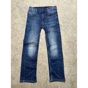 Wrangler Boys Sz 10 jeans Mid rise Adjustable Waist Denim Dark Wash Western Wear